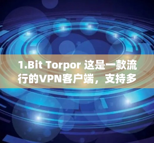 1.Bit Torpor 这是一款流行的VPN客户端,支持多种设备,包括Windows、macOS、Linux等。用户可以根据自己的设备选择适合的版本 1.Bit Torpor 这是一款流行的VPN客户端,支持多种设备,包括Windows、macOS、Linux等。用户可以根据自己的设备选择适合的版本