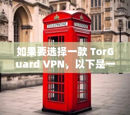 如果要选择一款 TorGuard VPN,以下是一些综合考虑因素的选择 如果要选择一款 TorGuard VPN,以下是一些综合考虑因素的选择