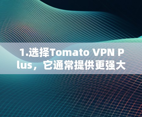 1.选择Tomato VPN Plus，它通常提供更强大的加速功能，适合需要快速访问Tomato VPN游戏的用户