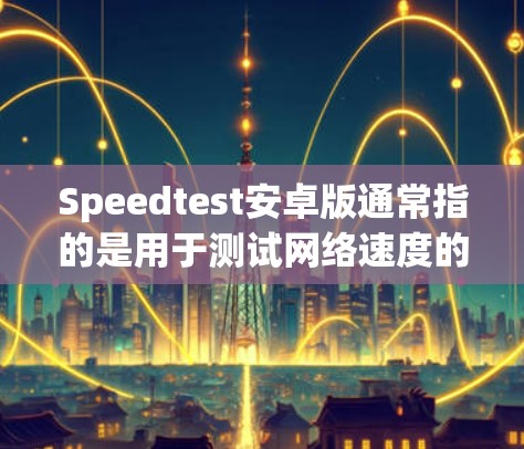 Speedtest安卓版通常指的是用于测试网络速度的软件。该软件可以用于手机上使用,也可以用于电脑上。以下是一些常见的安卓版本和它们的特点 Speedtest安卓版通常指的是用于测试网络速度的软件。该软件可以用于手机上使用,也可以用于电脑上。以下是一些常见的安卓版本和它们的特点