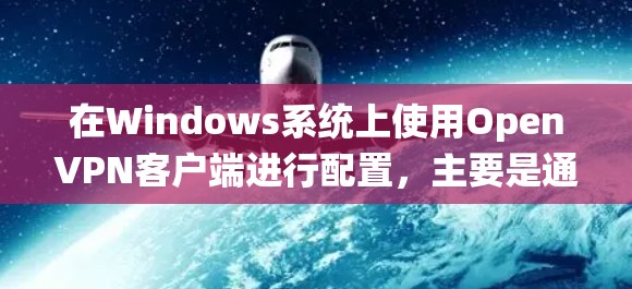 在Windows系统上使用OpenVPN客户端进行配置，主要是通过设置远程连接、配置加密、管理服务器、测试连接以及处理日志等步骤。以下是一个详细的配置教程，帮助你顺利配置OpenVPN客户端